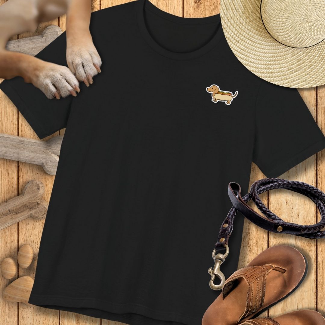 Hot Dog Dackel - Vorne & Hinten - T-Shirt Unisex Modern Fit Premium Qualität