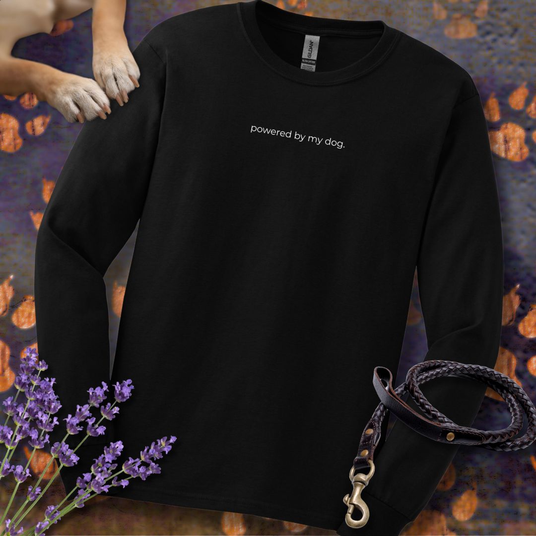 powered by my dog. - Unisex Longsleeve Classic Fit