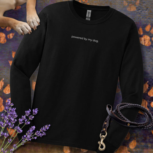 powered by my dog. - Unisex Longsleeve Classic Fit