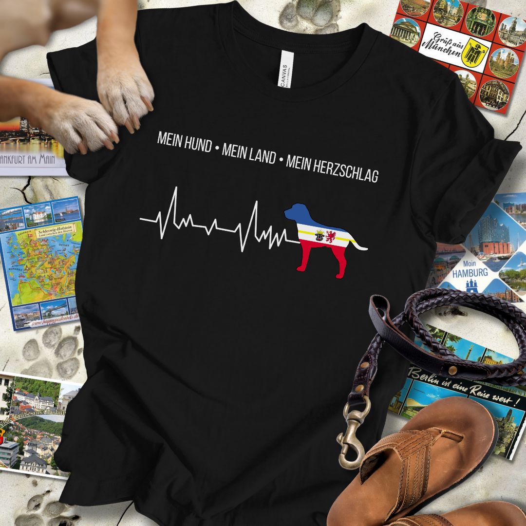 Mein Hund, Mein Land, Mein Herzschlag - Mecklenburg-Vorpommern - T-Shirt Unisex Slim Fit