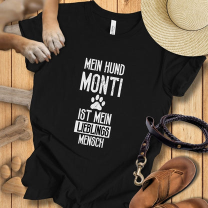Mein Hund [Name] ist mein Lieblingsmensch - Personalisierbar - T-Shirt Unisex Modern Fit Premium Qualität