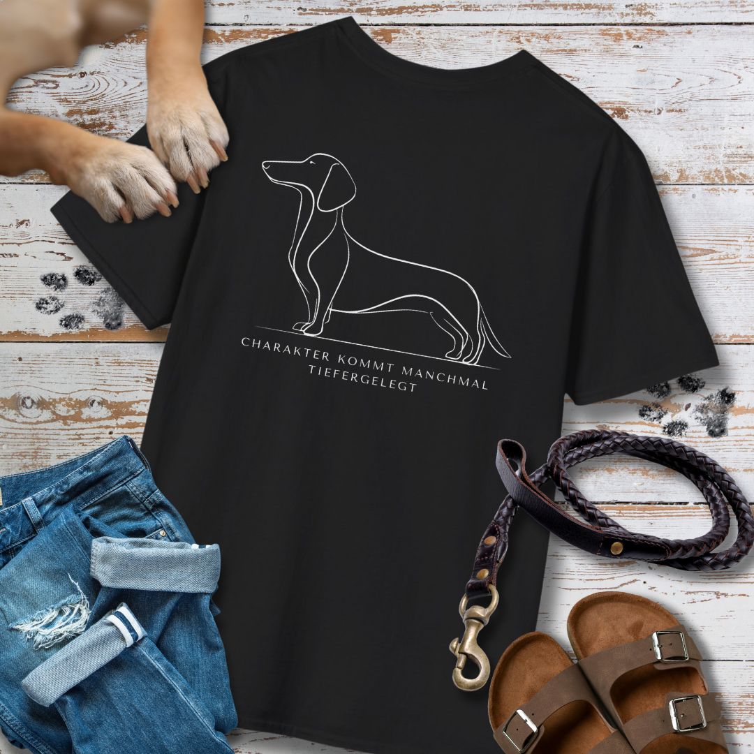 Charakter Tiefergelegt - Dackel - Vorne & Hinten - T-Shirt Unisex Classic Fit - Bequemer Klassiker