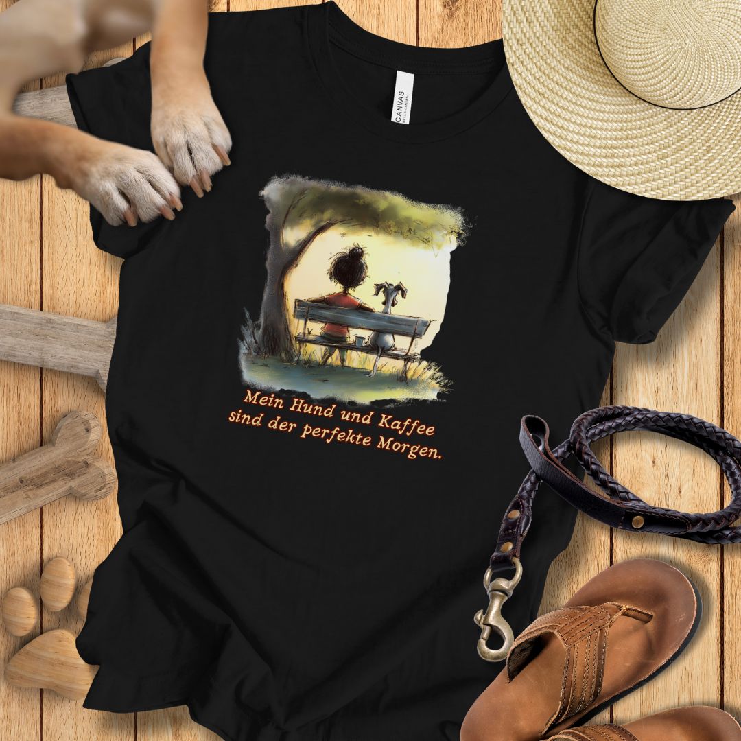 Mein Hund und Kaffee sind der perfekte Morgen - T-Shirt Unisex Slim Fit