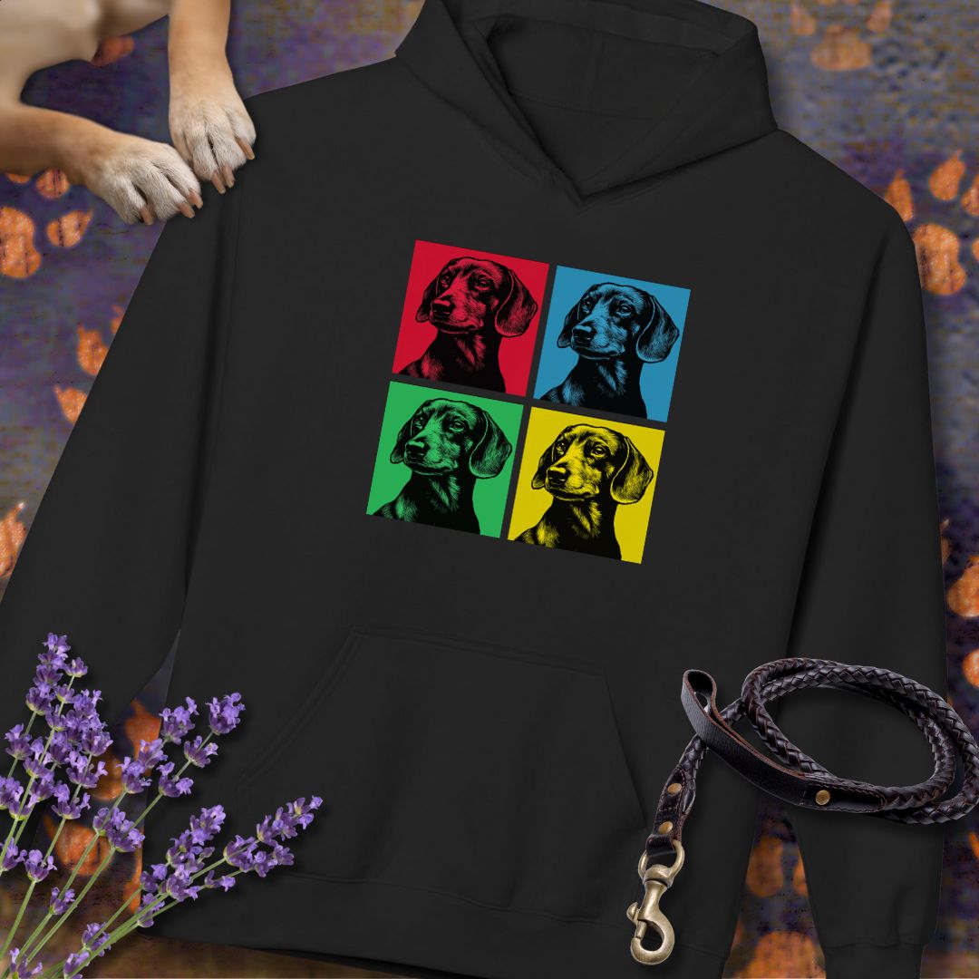 Pop Art Dackel - Unisex Modern Fit Hoodie für Dackelliebhaber