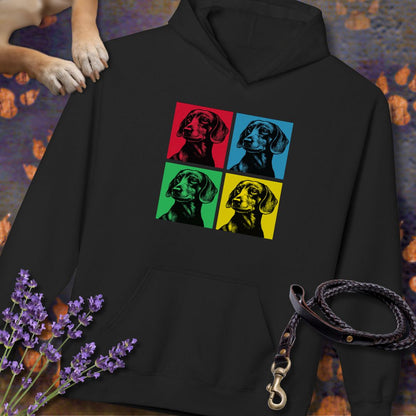 Pop Art Dackel - Unisex Modern Fit Hoodie für Dackelliebhaber