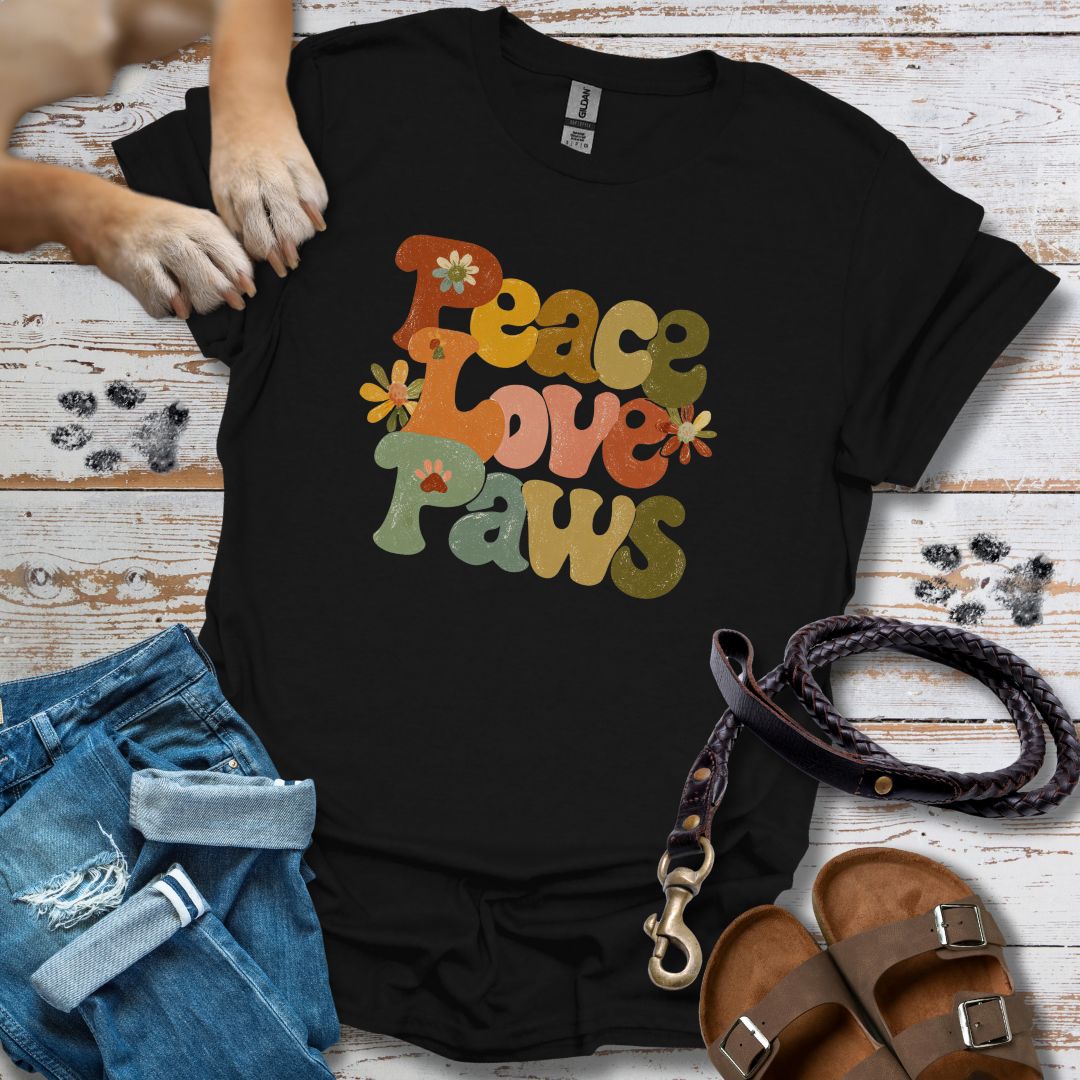 Peace Love Paws - T-Shirt Unisex Classic Fit - Bequemer Klassiker