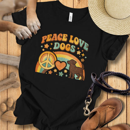 Peace Love Dogs Retro - T-Shirt Unisex Modern Fit - Weich & Leicht