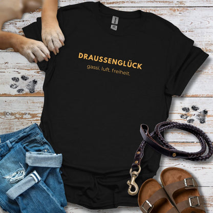 DRAUSSENGLÜCK - T-Shirt Unisex Classic Fit - Bequemer Klassiker