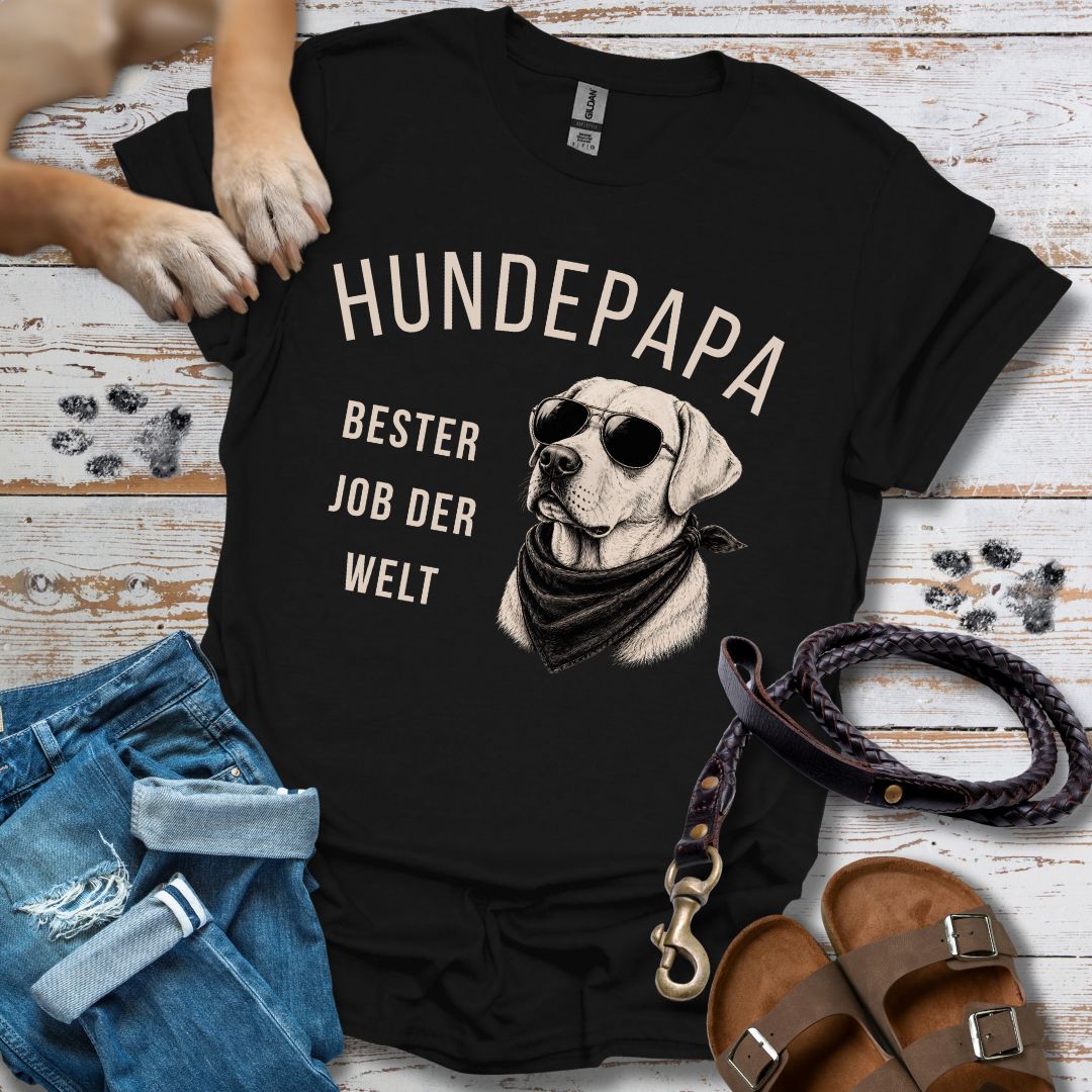 T-Shirt des Monats Mai "Bester Job der Welt: Hundepapa" - T-Shirt Unisex Classic Fit - Bequemer Klassiker