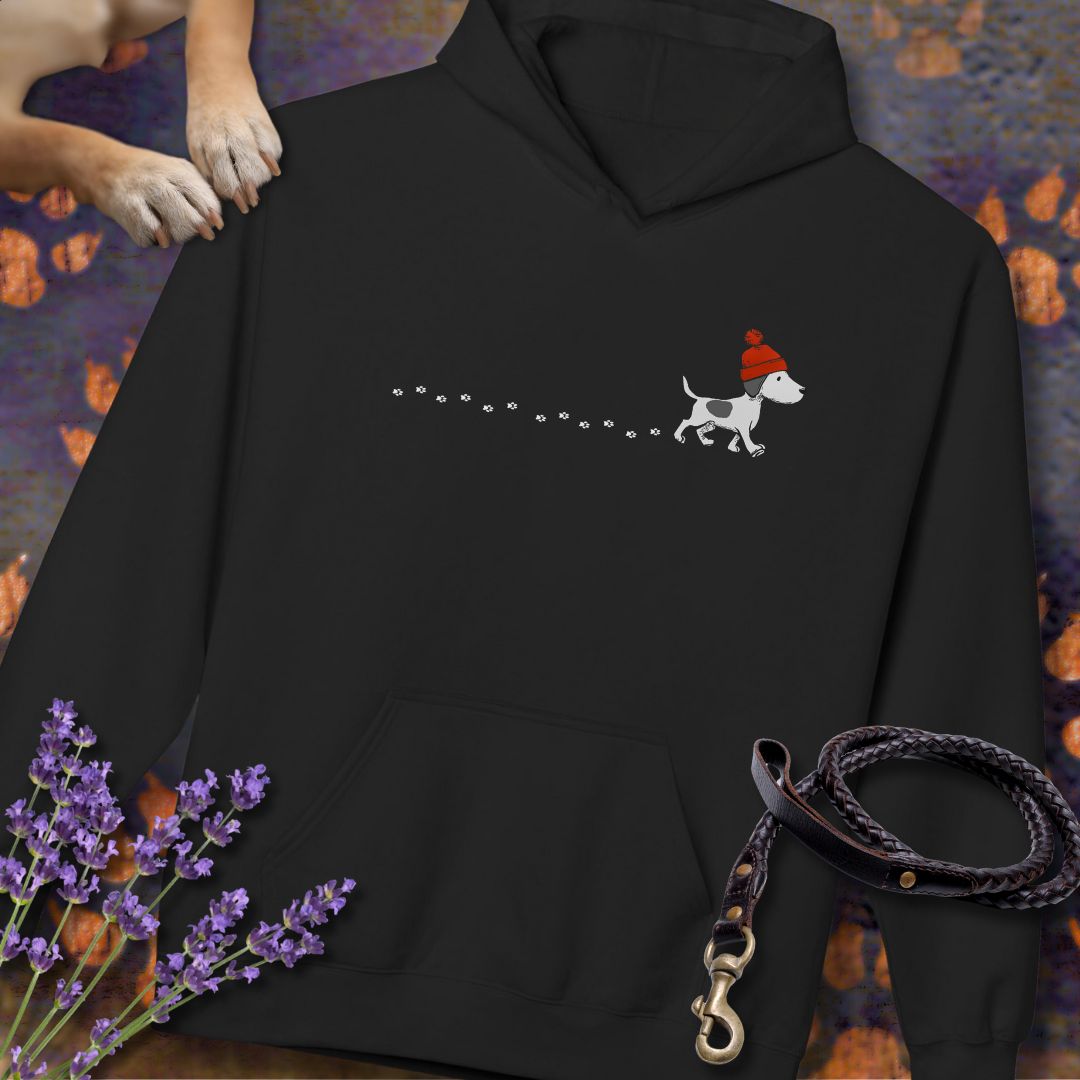 Kleiner Hund im Schnee - Unisex Modern Fit Hoodie