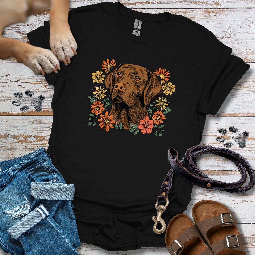 Floral Labrador - T-Shirt Unisex Relaxed Fit