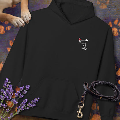 Kleiner Hund mit Herz - Vorne & Hinten - Hoodie Unisex Modern Fit