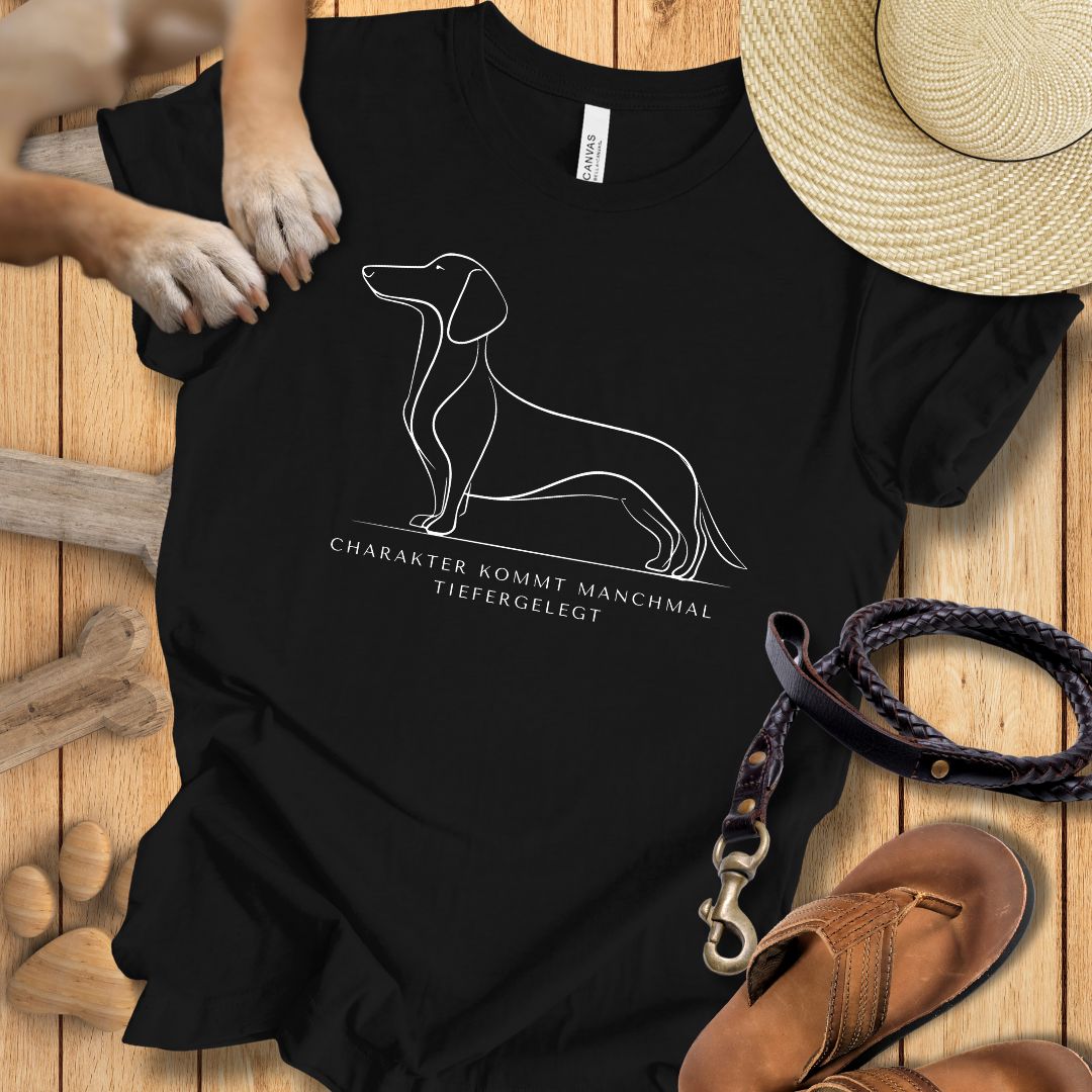 Charakter Tiefergelegt - Dackel - T-Shirt Unisex Modern Fit - Weich & Leicht