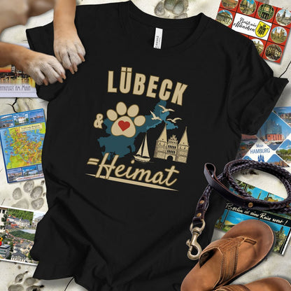 Lübeck & Hund = Heimat - T-Shirt Unisex Modern Fit - Weich & Leicht