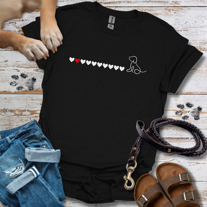 Kleiner Hund mit Herzen - T-Shirt Damen Classic Fit - Bequemer Klassiker