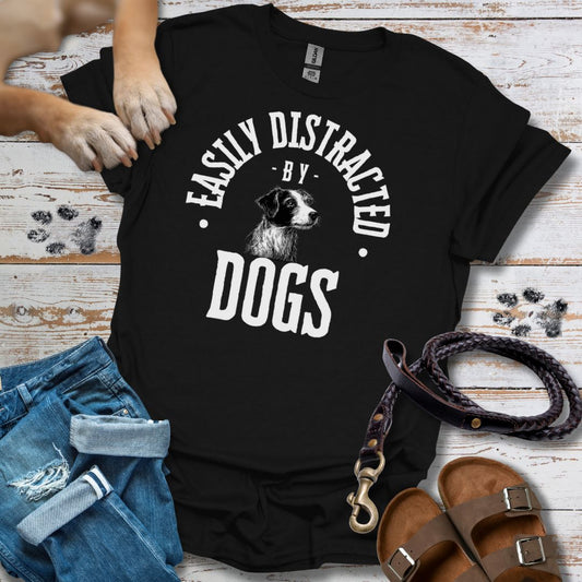 Easily Distracted by Dogs - T-Shirt Unisex Relaxed Fit