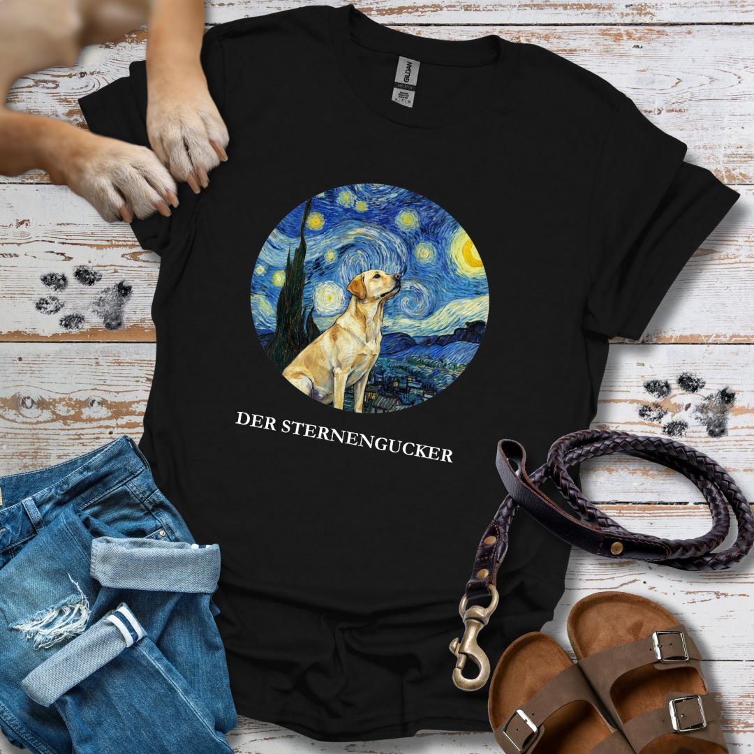 Der Sternengucker - Kunst & Hund - T-Shirt Unisex Classic Fit - Bequemer Klassiker