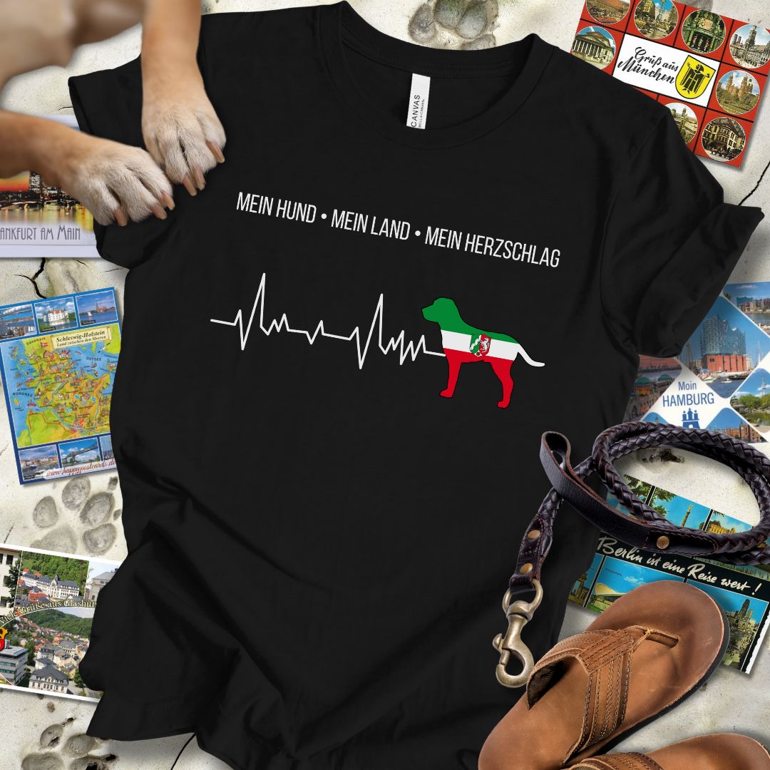 Mein Hund, Mein Land, Mein Herzschlag - Nordrhein-Westfalen - T-Shirt Unisex Slim Fit