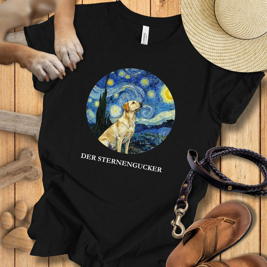 Der Sternengucker - Kunst & Hund - T-Shirt Unisex Modern Fit Premium Qualität