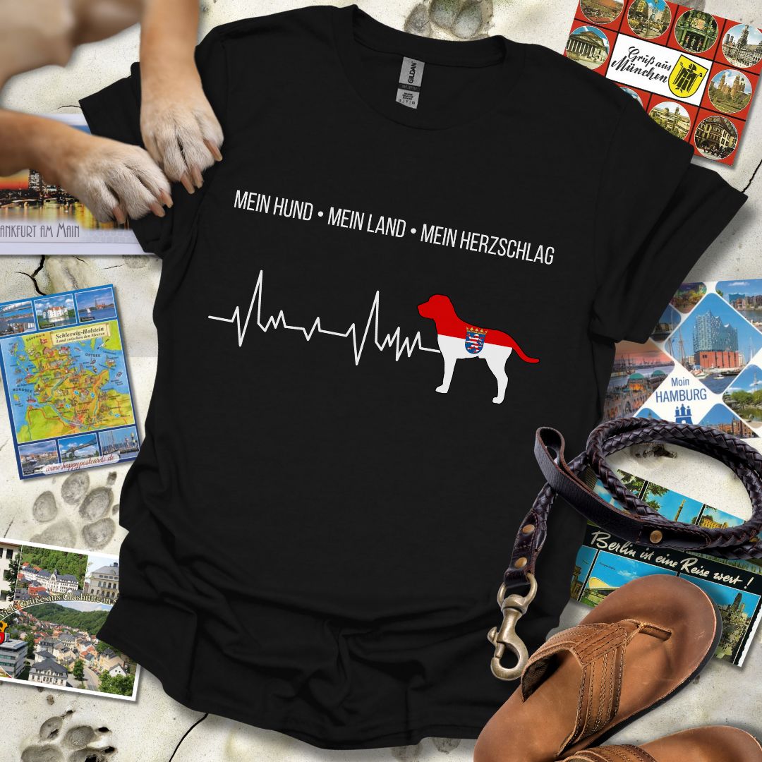 Mein Hund, Mein Land, Mein Herzschlag - Hessen - T-Shirt Unisex Relaxed Fit
