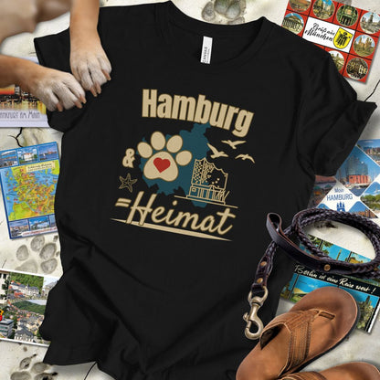 Hamburg & Hund = Heimat - T-Shirt Unisex Modern Fit - Weich & Leicht