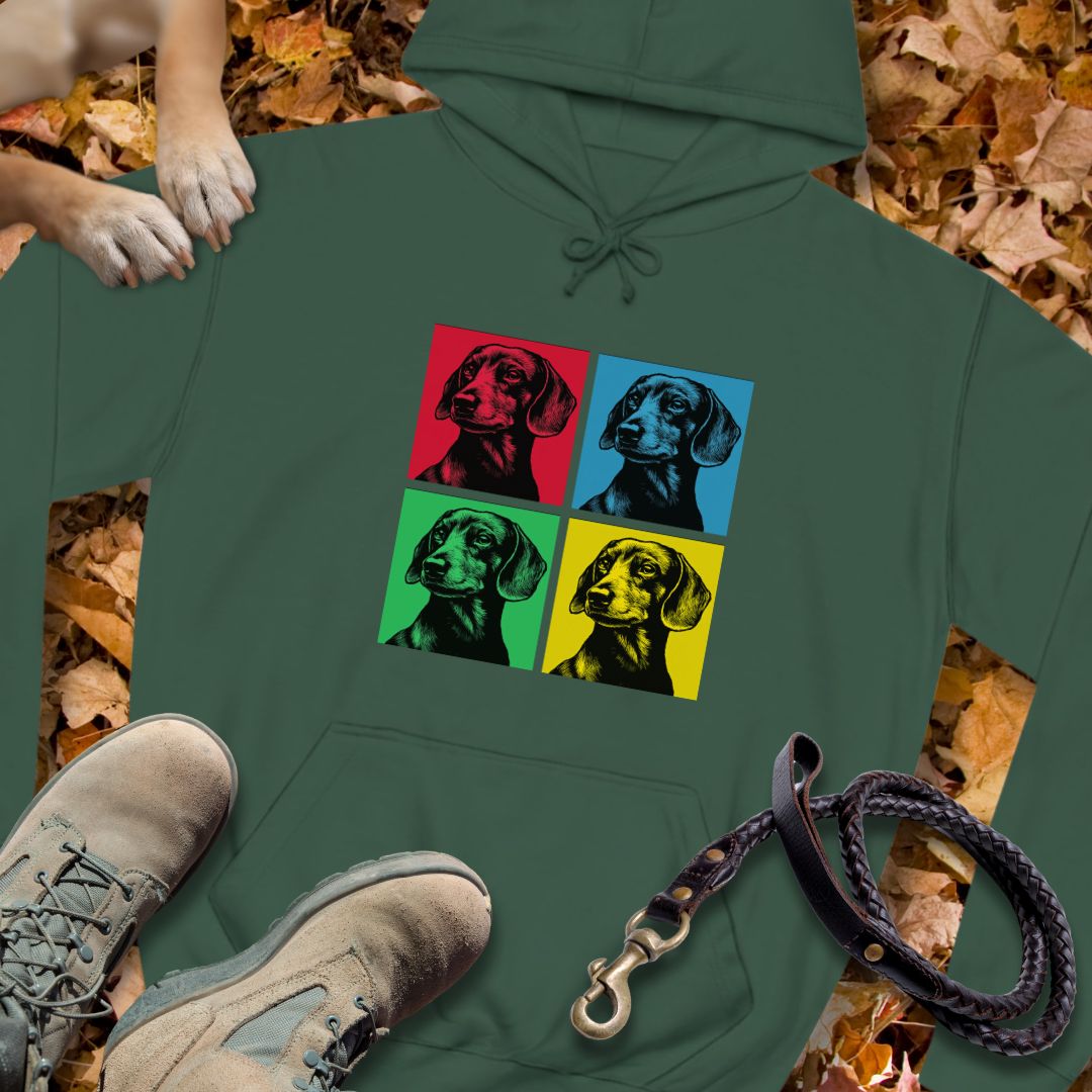 Pop Art Dackel - Unisex Classic Fit Hoodie für Dackelliebhaber