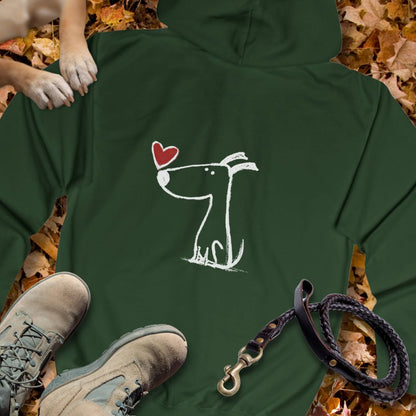 Kleiner Hund mit Herz - Vorne & Hinten - Unisex Zip Hoodie Classic Fit