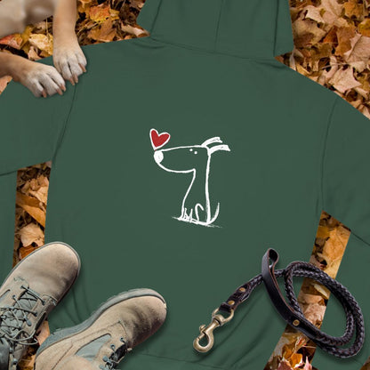Kleiner Hund mit Herz - Nur Hinten - Unisex Hoodie Classic Fit