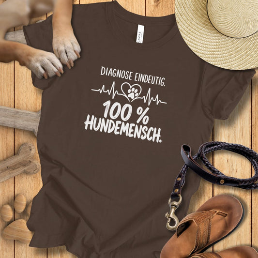 Diagnose Eindeutig: 100% Hundemensch - Premium T-Shirt Modern Fit - Weich & Leicht