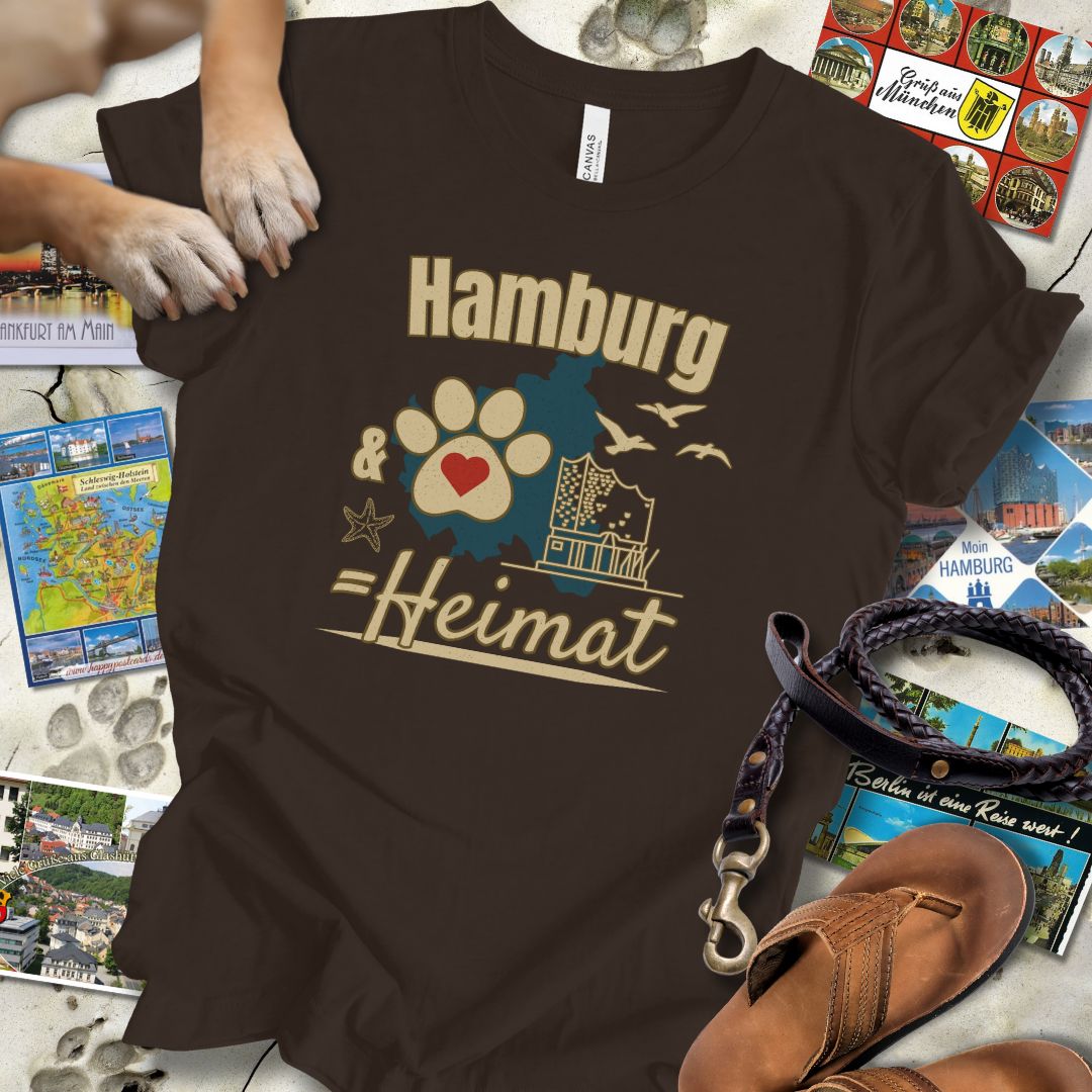 Hamburg & Hund = Heimat - T-Shirt Unisex Modern Fit - Weich & Leicht
