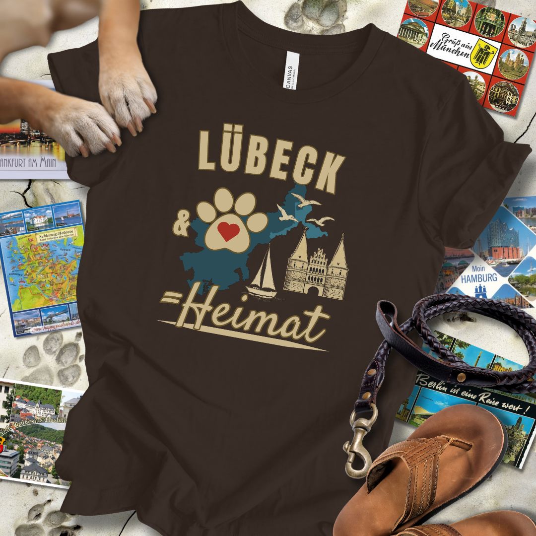 Lübeck & Hund = Heimat - T-Shirt Unisex Modern Fit - Weich & Leicht