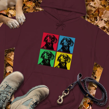 Pop Art Dackel - Unisex Classic Fit Hoodie für Dackelliebhaber