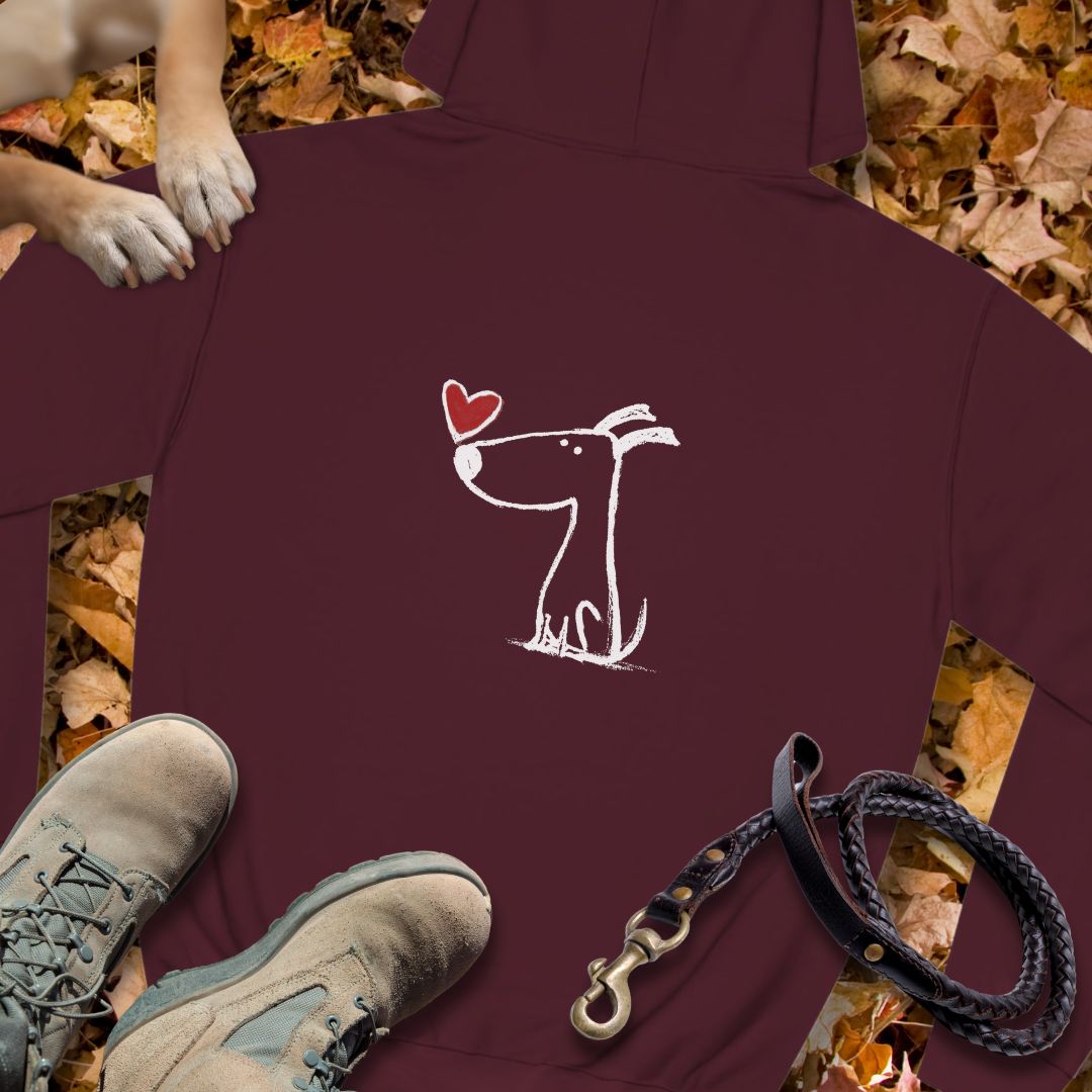 Kleiner Hund mit Herz - Nur Hinten - Unisex Hoodie Classic Fit
