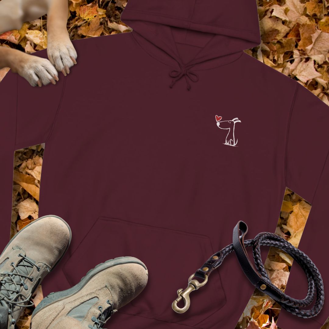 Kleiner Hund mit Herz - Vorne & Hinten - Unisex Hoodie Classic Fit