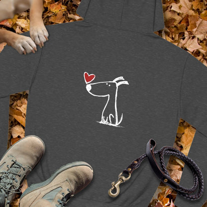 Kleiner Hund mit Herz - Vorne & Hinten - Unisex Hoodie Classic Fit