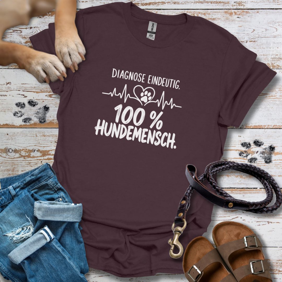 Diagnose Eindeutig: 100% Hundemensch - T-Shirt Classic Fit - Bequemer Klassiker