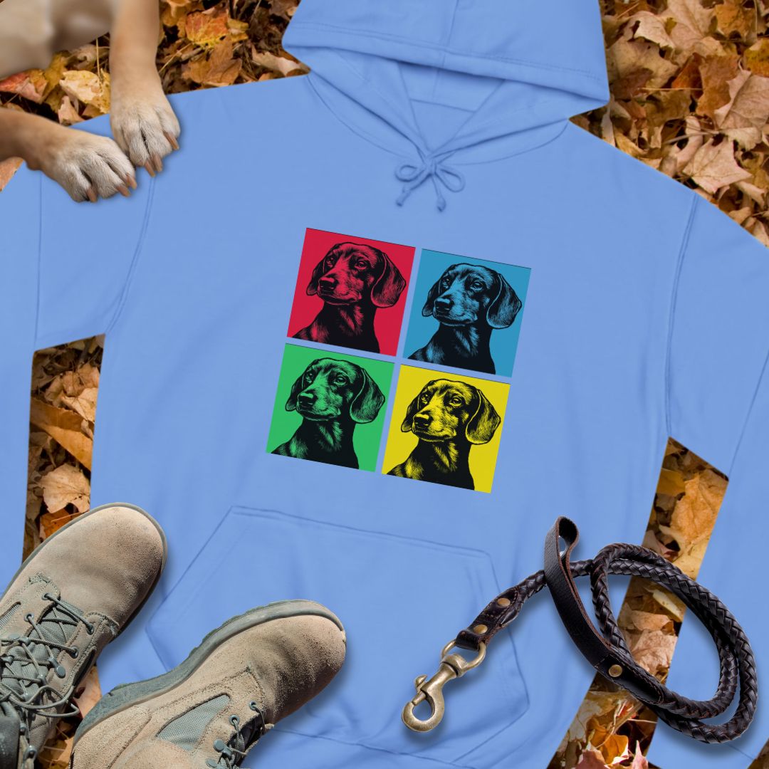 Pop Art Dackel - Unisex Classic Fit Hoodie für Dackelliebhaber