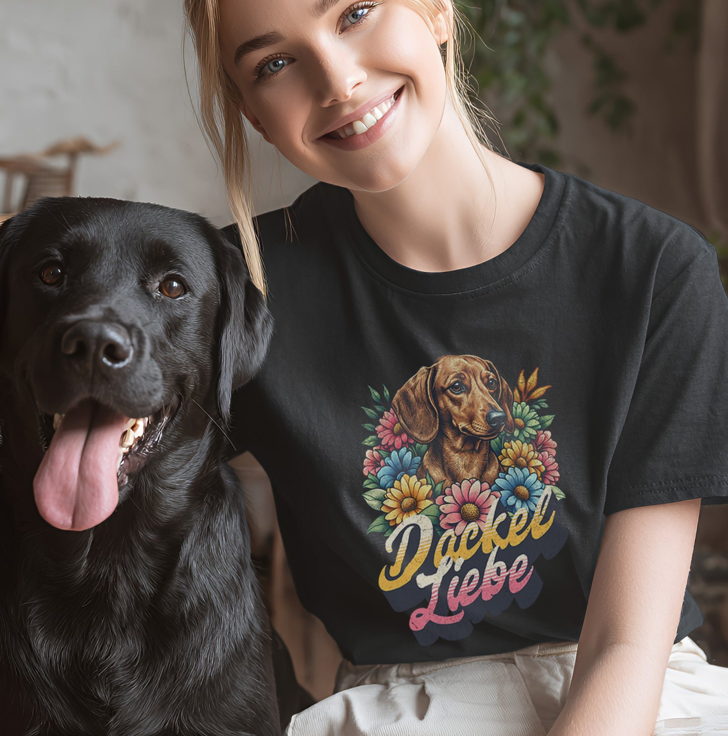 Dackel Liebe Retro - T-Shirt Unisex Modern Fit - Weich & Leicht