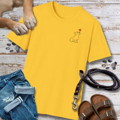 Herzenshunde - Französische Bulldogge - Vorne & Hinten - T-Shirt Classic Fit - Bequemer Klassiker