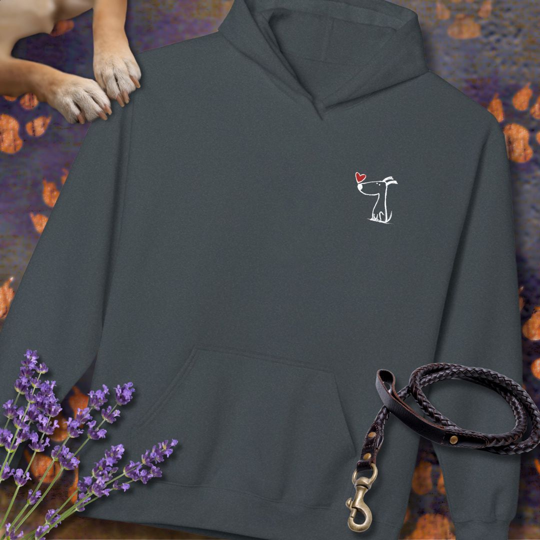 Kleiner Hund mit Herz - Vorne & Hinten - Hoodie Unisex Modern Fit
