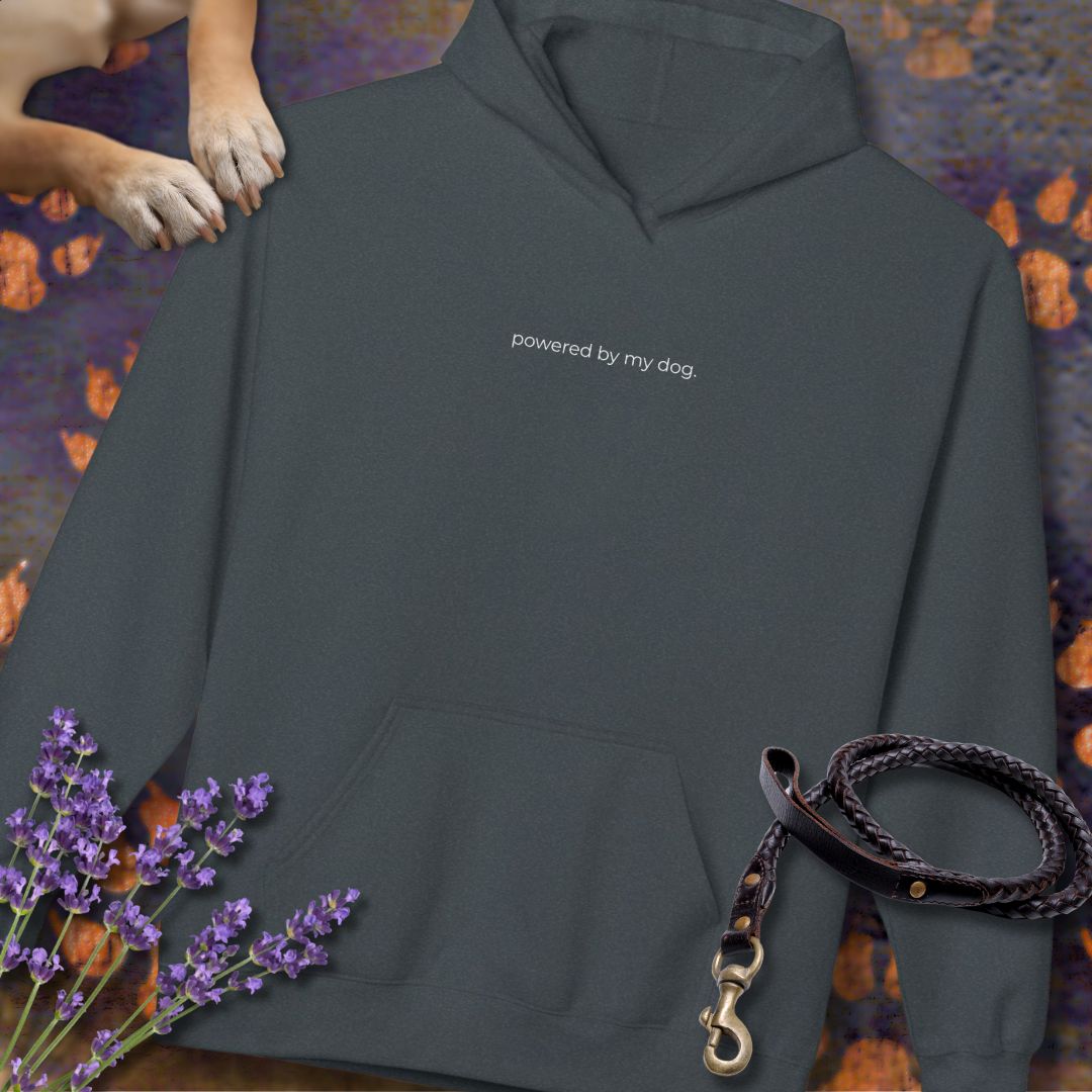 powered by my dog. - Unisex Modern Fit Hoodie
