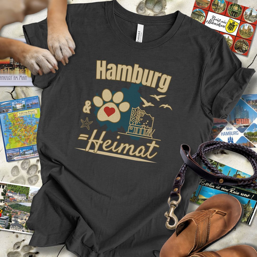 Hamburg & Hund = Heimat - T-Shirt Unisex Modern Fit - Weich & Leicht