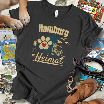 Hamburg & Hund = Heimat - T-Shirt Unisex Modern Fit - Weich & Leicht