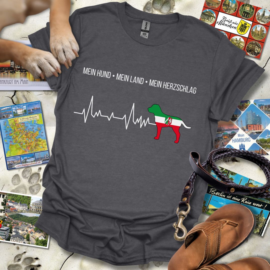 Mein Hund, Mein Land, Mein Herzschlag - Nordrhein-Westfalen - T-Shirt Unisex Relaxed Fit