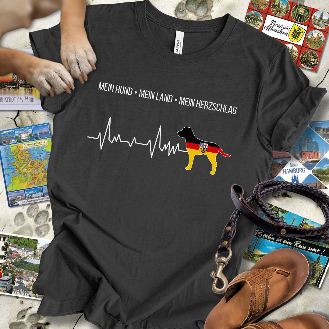 Mein Hund, Mein Land, Mein Herzschlag - Saarland - T-Shirt Unisex Slim Fit