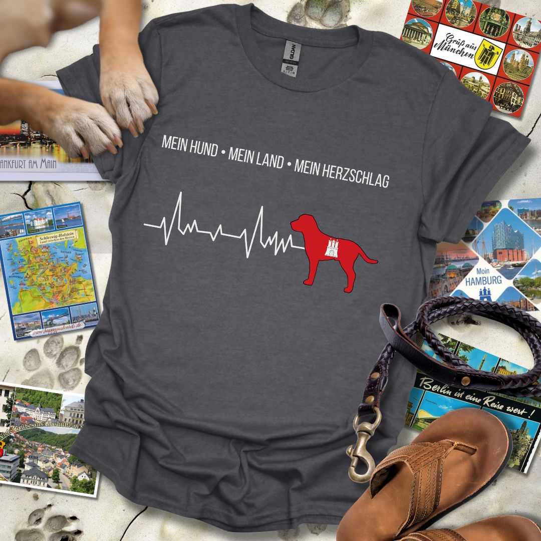 Mein Hund, Mein Land, Mein Herzschlag - Hamburg - T-Shirt Unisex Relaxed Fit