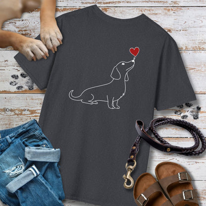 Herzenshunde - Dackel - Vorne & Hinten - T-Shirt Unisex Classic Fit - Bequemer Klassiker