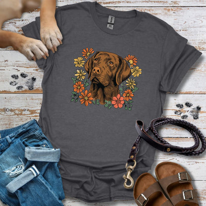 Floral Labrador - T-Shirt Unisex Classic Fit - Bequemer Klassiker