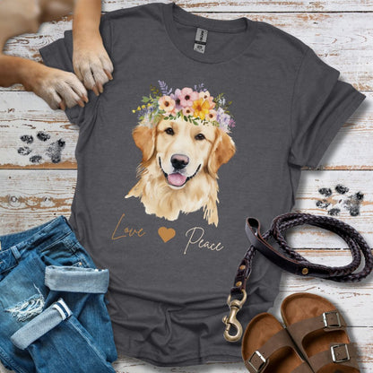 Golden Retriever Love & Peace - T-Shirt Unisex Classic Fit - Bequemer Klassiker