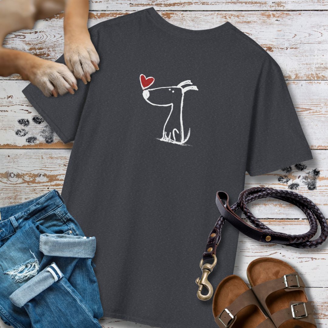Kleiner Hund mit Herz - Nur Hinten - T-Shirt Unisex Classic Fit - Bequemer Klassiker